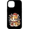calico cat knitting santa hat winter win Custodia per iPhone 15 Calico Cat Knits - Cappello da Babbo Natale