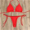 Costume da bagno rosa bikini donna tinta unita sexy perizoma a gamba alta costumi da bagno bikini set costume da bagno femminile 2 pezzi costumi da bagno