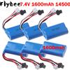 Hobby Hub Batteria agli ioni di litio per auto RC 7.4V 1600mAh SM-2P Spina per D12 C24-1 C34 B36 E-1 RC Auto 14500 2S 7.4V Batteria ricaricabile vs 1200mah