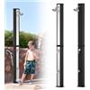 NONE Doccia Solare 40L per Esterni, Doccia da Giardino Riscaldata a Energia Solare, Doccia Autoportante per Piscina con Doccia per Piedi, Soffione a Pioggia a 360 Gradi, Miscelatore Senza Elettricità,