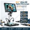 Microscopio Digitale IPS da 10.1 Pollici, Fotocamera 20MP con Ingrandimento 2000X, Video 1080P con Registrazione Vocale, Microscopio Digitale HDMI con Batteria Ricaricabile e 8 Luci LED per