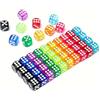 KIRZAX Set di 50 dadi traslucidi colorati da 14 mm con 6 facce,10 Colori,Dadi Traslucido Colori, per enzi, Farkle, Yahtzee,giocare ai giochi,Bunco or Insegnare i Matematici