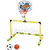Hotainoys Canestro da Basket Galleggiante per Piscina, Porta da Calcio 2 in 1 ＆ Canestro da Basket per Piscina, Porta Staccabile con 2 Palline per Bambini e Adulti