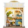 HJBHDOLL Giocattolo puzzle con mini mobili per la casa delle bambole, kit fai da te per costruire una casa delle bambole in miniatura con illuminazione a LED, accessorio creativo per la casa in scala 1:24