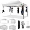 COBIZI Gazebo pieghevole, 3 x 4,5 cm, impermeabile, stabile, resistente all'inverno, 2.0, protezione dai raggi UV, con 4 parti laterali, per festival, feste, protezione solare, gazebo, colore bianco