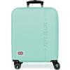 Pepe Jeans Aris Blu Turchese Valigia da Cabina 40x55x20 cm Rigido ABS Chiusura a Combinazione Integrata 37L 2.6kg 4 Doppie Ruote Bagaglio a Mano di Joumma Bags