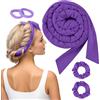 BUTBU Bigodino per Boccoli, Bigodina Fascia Capelli, Fascia Bigodino Kit Fai da Te, Senza Calore, Con Fascia per Capelli, Morbido, per Salon Barber, Capelli Medi Lunghi- Viola