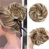 Shangxiu Messy Bun Hair Piece Hair Bun Scrunchies Sintetico ondulato Chignon Coda di cavallo Estensioni di capelli spessi Updo Hairpieces per le donne ragazze 1PCS, Fragola bionda & candeggina bionda