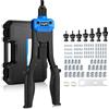 eSynic Kit 13'' Rivettatrice Manuale per Impieghi Gravosi con Manico Ergonomico, 7 Mandrini e 110 Dadi M3 M4 M5 M6 M8 M10 M12 Inclusi, Pistola a Rivetti con Valigetta per Riparazione Auto Mobili