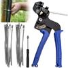 PORFOYO 100 pezzi di fascette stringicavo in acciaio inox e pistola per fascette metalliche, 4,6 x 200 mm, pinza per fascette stringicavo in metallo, pistola per fascette stringicavo per serrare fascette
