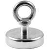 Magnetastico® | 1 pezzo magnete con occhiello in neodimio N35 60 mm Ø | Estrema forza di tenuta 113.0 kg | 1 pezzo magnete ultra potente in neodimio con base e eyebolt ovvero vite ad anello, zincato