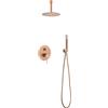 MICE COLLECTION MICE - Set doccia da incasso a soffitto, kit monocomando doccia incasso 2-vie - SERIE LINE TOP - rubinetteria monocomando incasso soffitto (oro rosa spazzolato)