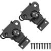 PATIKIL 2.8x2.56 Serratura A Farfalla A Molla, 2Pcs Serratura A Farfalla In Acciaio & Fermo Per Cassa Scatola Baule Chiusura, Nero