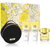 Versace Yellow Diamond EDT 90 ml + gel doccia 100 ml + Latte corpo 100 ml + Trousse per cosmetici variante Ornament Flower With Triangle Cover