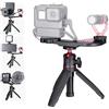 HAFOKO Mini Fotocamera Treppiede Piccolo Estensibile Selfie Stick Smartphone Treppiede da Viaggio Desktop Portatile W Cold Shoe compatibile per Cellulare Webcam Vlogging (supporto MAX. 1,5 kg)