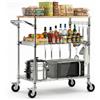 VEVOR Carrello Portaoggetti da Cucina 3 Ripiani con Ruote, Carrello Portautensili 76,2x45,7x91,4 cm Multifunzionale Regolabile in Filo Metallico per Soggiorno Garage Lavanderia, Carico max 300 kg