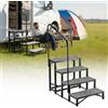 VEVOR Scala Mobile per Roulotte, Scaletta a 4 Gradini con Corrimano per Camper Roulotte con Piedini Antiscivolo per Animali Domestici Carico max 299,38 kg, Scala Portatile per Piscina Camper Caravan