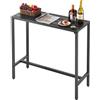VEVOR Tavolo Alto da Bar per Esterni 100 x 37,5 cm, Tavolino da Pranzo Rettangolare Piano Impermeabile, Struttura in Metallo, Tavolo da Giardino Cortile, Terrazza, Bordo Piscina, Soggiorno