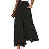 XFSRG Pantaloni Donna Estivi Larghi Eleganti in Lino Nero Moda Casual per Tutte Le Occasioni(S)