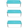 mille idee Set 3 Contenitori Frigoverre in Vetro con Coperchio Ermetico - Salva Freschezza per Frigo e Freezer - Trasparenti - Varie Misure (19 X 19 CM 160 CL)