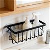Tayahanude Porta-Spugna da lavello con Ventosa Forte, portaspugne in Alluminio Inox per spugne, portaspugna Rimovibile, organizzatore per la conservazione (Nero)