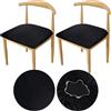 YINGAYOU Copri Seduta Sedie Copertura Cuscino Sedia Coprisedie da Pranzo Tessuti di Lusso in Velluto Elastici, Vestibilità Perfetta, Morbidi e Bellissimi, Lavabili, Resistenti Alla Polvere (2, Nero)