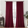 MIULEE Tende Velluto con Fettuccia Arricciatenda, 2 Pezzi Altezza 280 CM, Tenda Velluto per Camera da Letto Soggiorno Ufficio, Rosso Borgogna, Oscurante Termica