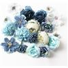 WJWINER 1 Package Fiori Artificiali, Fiori Artificiali di Seta Simulati, Fiori Finti per Decorazioni, Adatto per L'artigianato fai da te, Decorazioni Murali, Decorazione Esterna(Blu)
