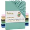 Lavea® Lenzuolo con Angoli Una Piazza e Mezza 120x200 cm - Microfibra Morbida e Traspirante - Per Materassi fino a 35 cm - Con Elastico Tutto Intorno - Certificato OEKO-TEX - Verde Eucalipto