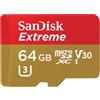 SanDisk Extreme, microSDXC, 64 GB, 64 GB, MicroSDXC, Classe 10, UHS-I, 90 MB/s, 60 MB/s