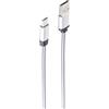 Shiverpeaks Cavo di ricarica e sincronizzazione shiverpeaks® BASIC-S--USB, con connettore USB A maschio e connettore micro USB maschio, rivestimento in metallo