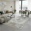 Jimri Fashion4Home Tappeto a pelo corto, boho Kelim, per soggiorno, camera da letto e cucina, per corridoio, cameretta dei bambini, grigio astratto e oro, 160 x 230 cm