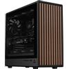 ITEK Case WOODY W2B - Gaming Tower- ATX- 4x14cm Black fan- 2xUSB3- Type-C- Wood Front- Darker Temp Glass Side Panel - ITGCAWOW2B