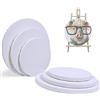HOTOOLME Set da 6 Tele per Pittura il giro - Prestirate 100% Cotone Vuote Imprimitura tripla Privo di acidi, tele artistiche per pittura acrilica e a olio, diametro 20, 25, 30 cm