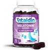 VITALDIN Melatonina Gummies - 1 mg per dose - 70 Caramelle Gommose (fornitura per 2 mesi) gusto Mora - Aiuta a Regolare il Ciclo del Sonno - Senza Glutine- per Bambini e Adulti