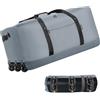 Finnhomy 120L Foldable Rolling Duffel Bag with 3 Wheels, Light Weight Travel Duffel bag with Large Loading Capacity, 32 inch Rolling Duffel bag with Shoulder Strap for Travel Camping Sports, Grey