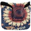GuoChe Mallet Putter - Copertura magnetica per mazze e mazze quadrate, impermeabile, in pelle PU, divertente, 4 luglio, motivo: girasole Merica, bandiera USA patriottica