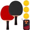 TNSLAND Set di racchette da ping pong, 2 racchette da ping pong altamente elastiche, 3 palline da ping pong per principianti competizioni intrattenimento domestico