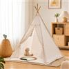 SZLIFE Tenda per Bambini, Tenda Gioco per Cameretta 0-3 Anni con Finestre e Luci LED, Casetta Pieghevole in Legno per Interni, 160cm