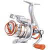 Minflora Mulinello da pesca per ZERO Gap 2 Plus 1, con design rotante a vite, rapporto di trasmissione ad alta velocità e grande frenata per un forte controllo dei pesci (arancione-2500S)