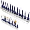 Monwssoe Pinze per Esche, espositore per Esche da Pesca a 12 Slot con pinze per Hackle - Base in Acrilico Trasparente e 12 Clip a Gancio per Strumenti per la Costruzione di Mosche e organizzazione di