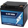 HJGHY ,12.8v,50Ah, Batteria di Ricambio al Litio Ferro fosfato LiFePO4 da 12,8 V 50 Ah 100 Ah con Oltre 4000 cicli e BMS per Camper, Golf Cart, Ricarica Solare.
