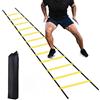 Kiuiom Coordinazione Scala,Kit l'allenamento con Il Pallone,Accessori per l'allenamento del Calcio,Scala Allenamento con Borsa per Allenamenti di Calcio,Fitness,Sport,Pallamano,6 Metri 12 Nodi (1PC)