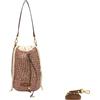 Gianni CHIARINI Borsa a secchiello Donna crochet rosa in paglia