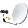 ARLI Impianto satellitare HD 60 cm Digital Single LNB 1 ingresso antenna bianco UHD 4K