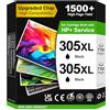 Sunnieink Cartucce Sunnieink 305 XL Nero, Sostituzione per HP 305, Compatibili con DeskJet 2700 2720 2710 2300 Plus 4120 4100 4110 Envy 6000 6032 6020