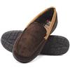 Hanes Textured Moccasin, Pantofole Uomo, Marrone, Medium