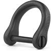 FEGVE Piccolo portachiavi in titanio con gancio a vite, portachiavi per auto resistente, mini anelli a D in titanio da 9 mm (nero, 1 pezzo)
