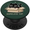 Cute Homeless Cat in a Box Gatto senzatetto carino gattino cartone animato amante gatto animale umorismo PopSockets PopGrip Adesivo