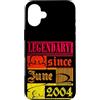 Lustiger Geburtstagsspruch zum 22. Gebur Custodia per iPhone 16 Plus 22° Compleanno Leggendario dal Giugno 2004 Anno Retro